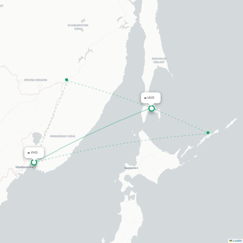 VVO - UUS route map