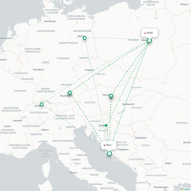 WAW - SPU route map