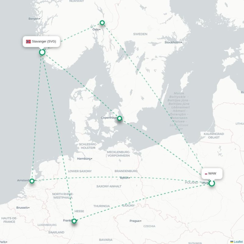 WAW - SVG route map