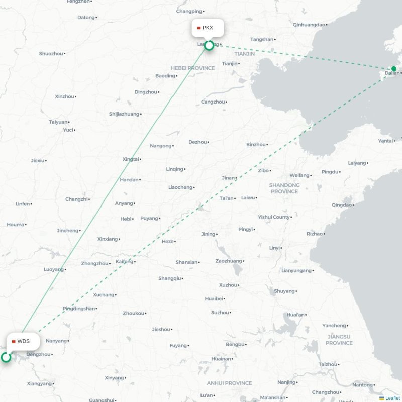 WDS - PKX route map
