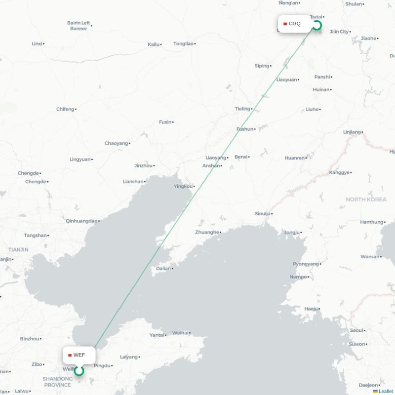 WEF - CGQ route map