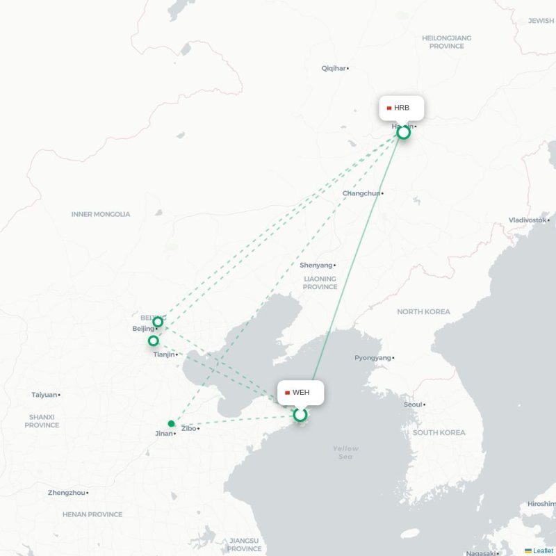 WEH - HRB route map