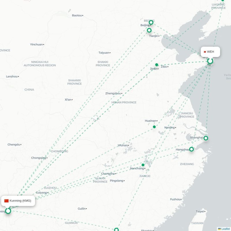 WEH - KMG route map