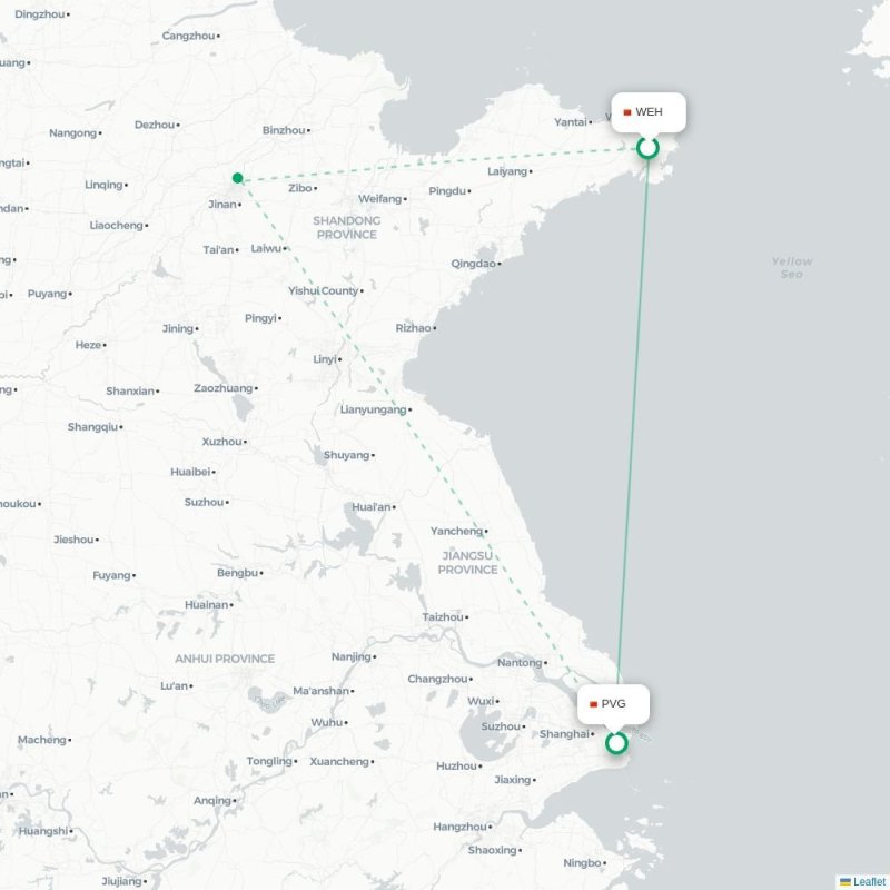 WEH - PVG route map