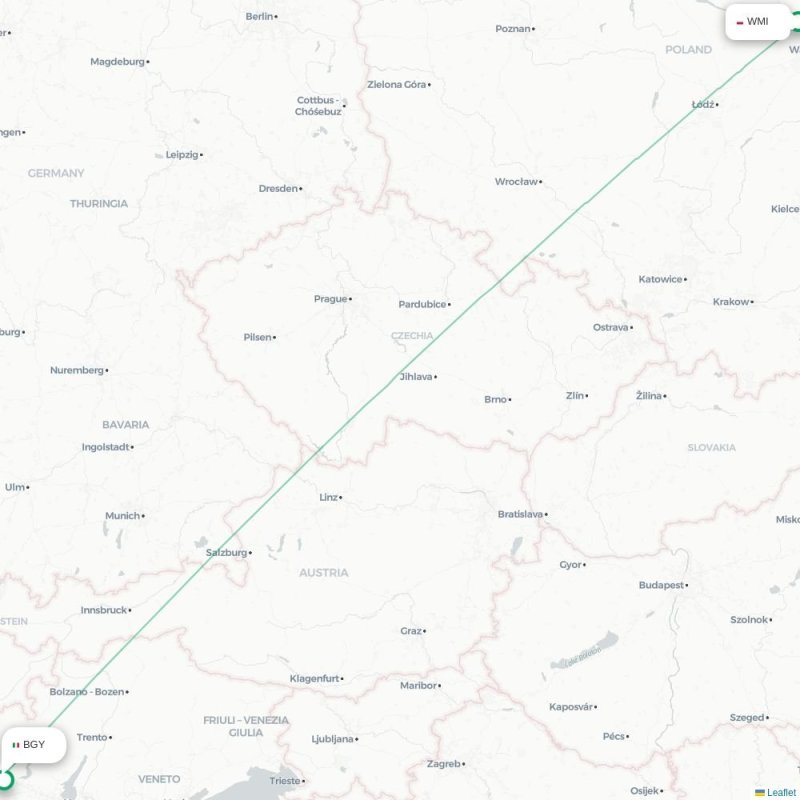 WMI - BGY route map