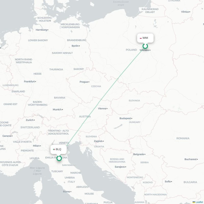 WMI - BLQ route map