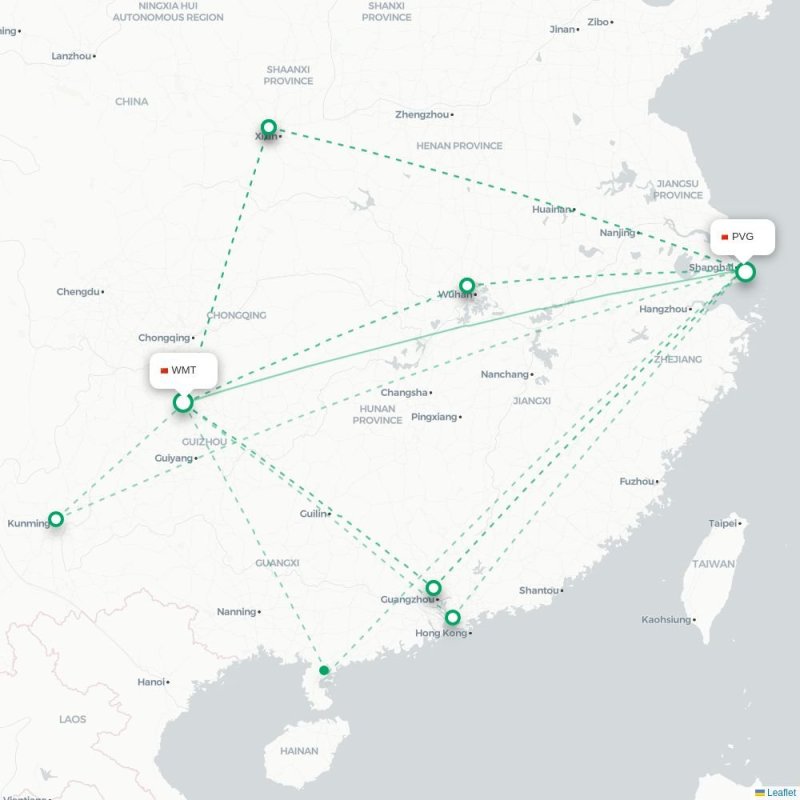 WMT - PVG route map