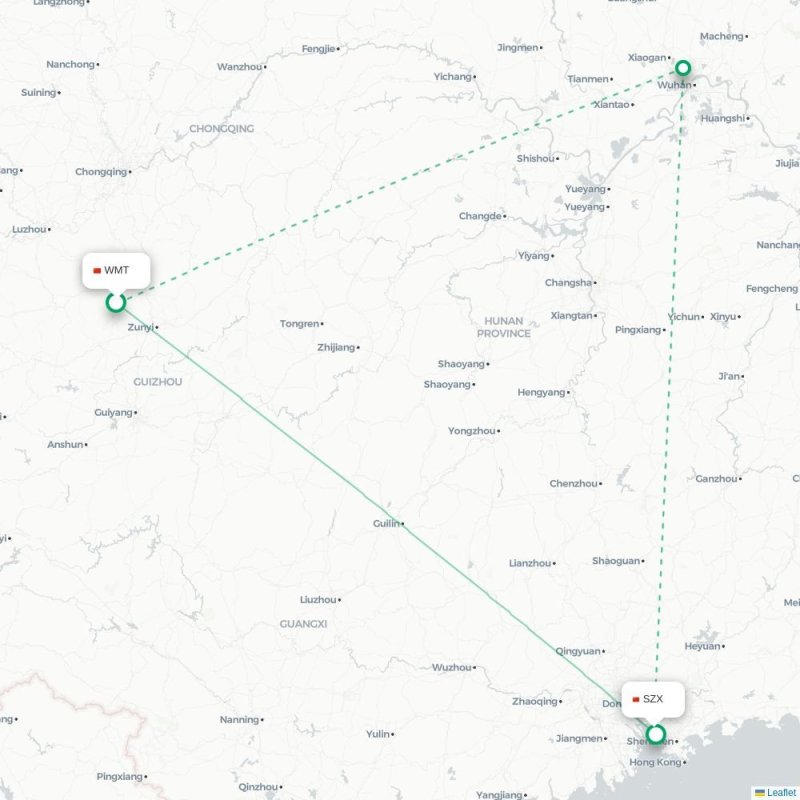 WMT - SZX route map