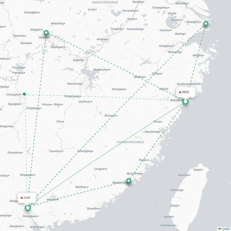 WNZ - CAN route map