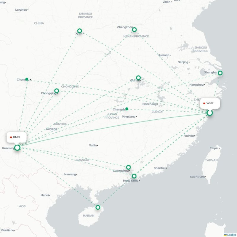 WNZ - KMG route map