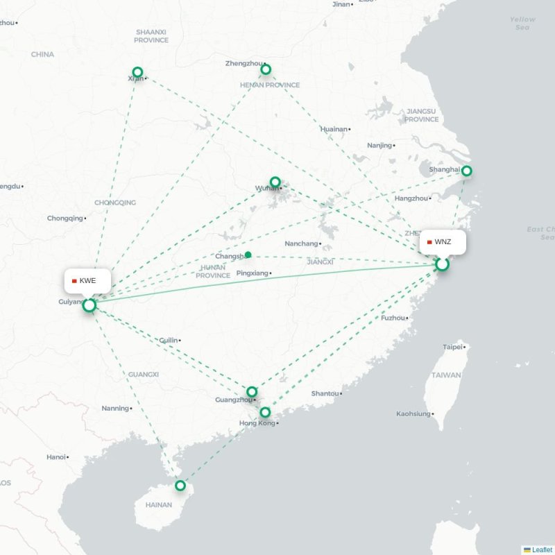 WNZ - KWE route map