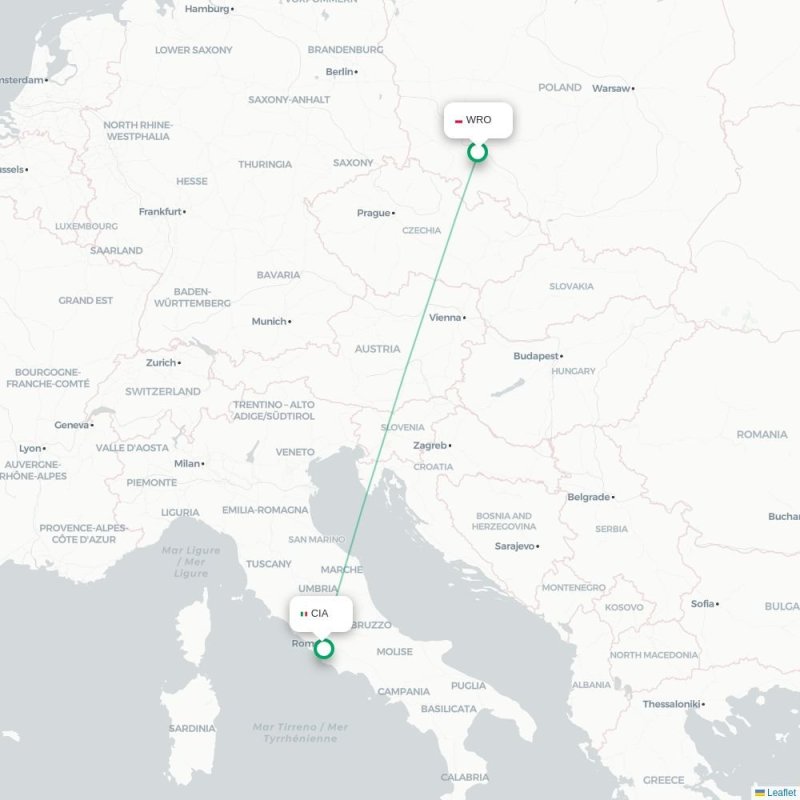 WRO - CIA route map