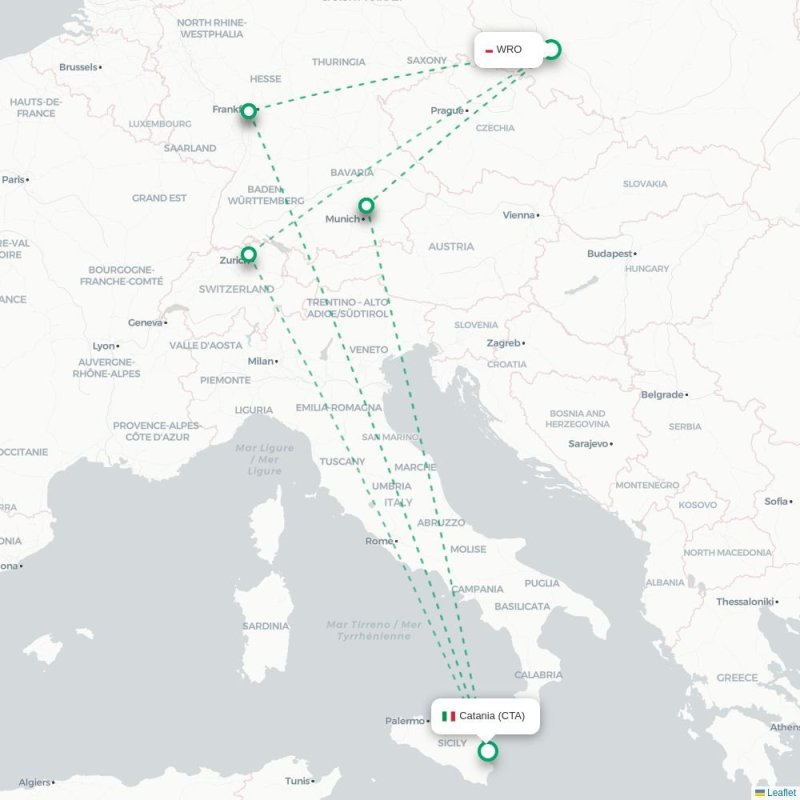 WRO - CTA route map