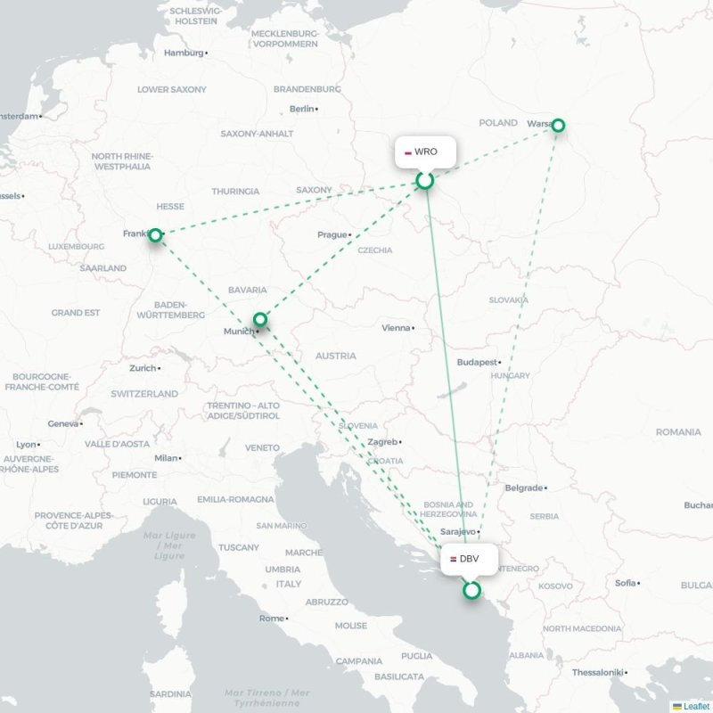 WRO - DBV route map