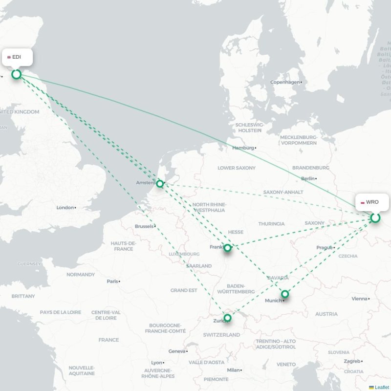 WRO - EDI route map