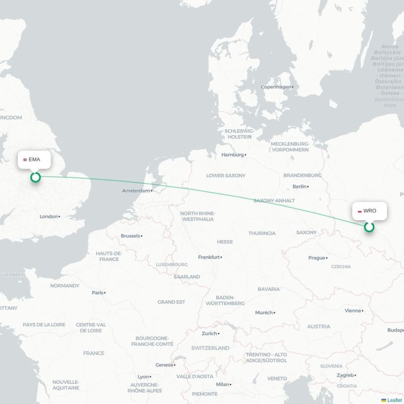 WRO - EMA route map