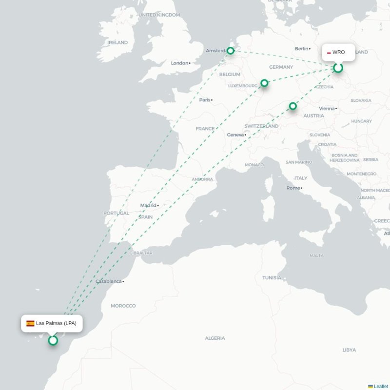 WRO - LPA route map