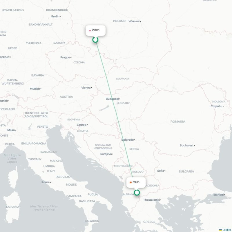WRO - OHD route map