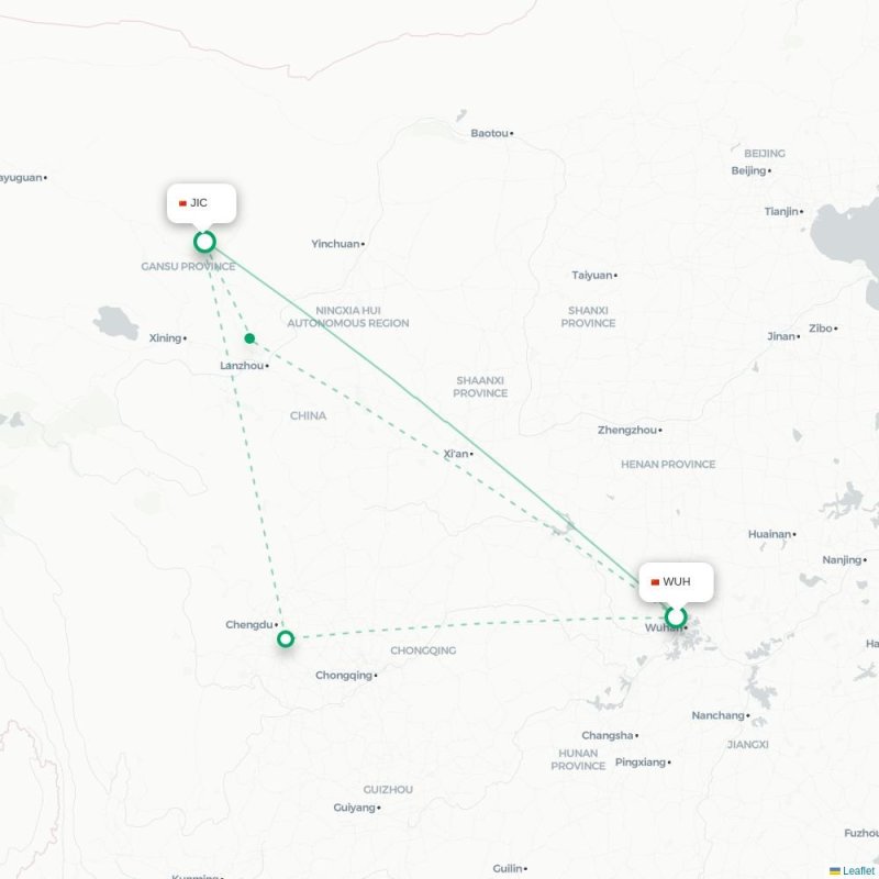 WUH - JIC route map