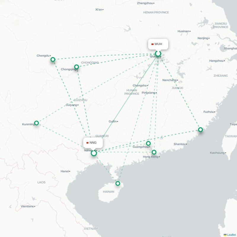 WUH - NNG route map