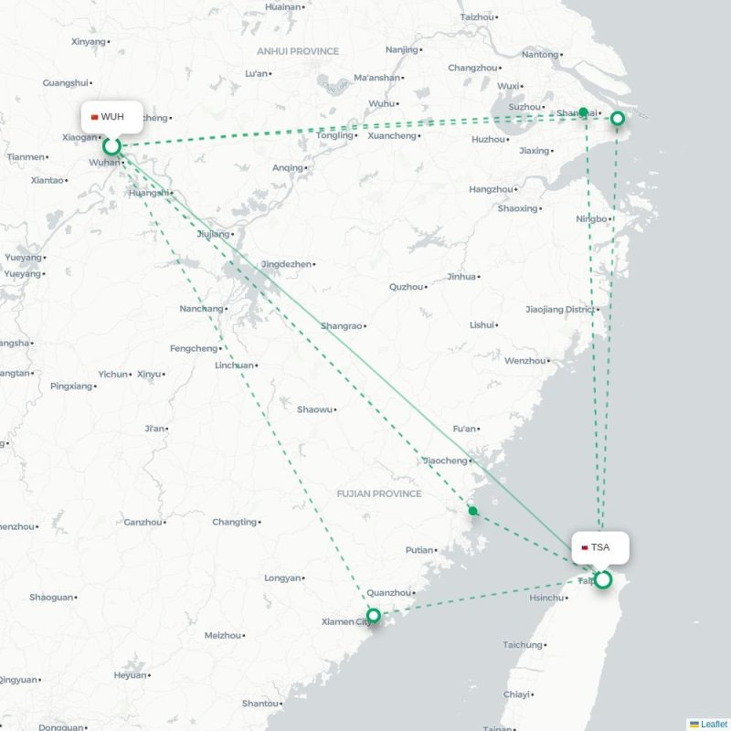 WUH - TSA route map
