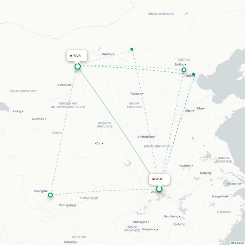 WUH - WUA route map