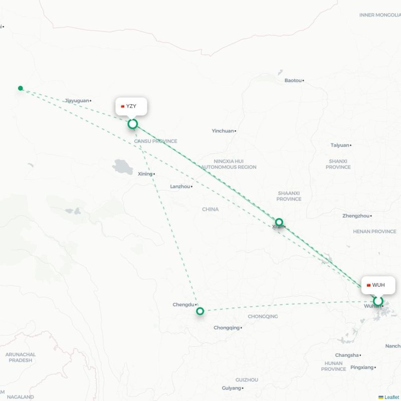 WUH - YZY route map