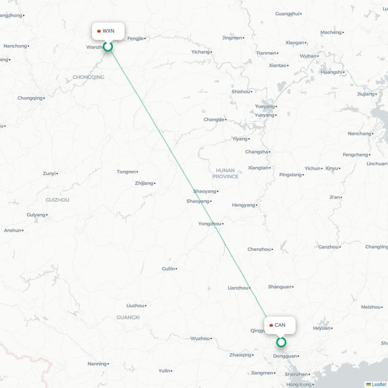 WXN - CAN route map