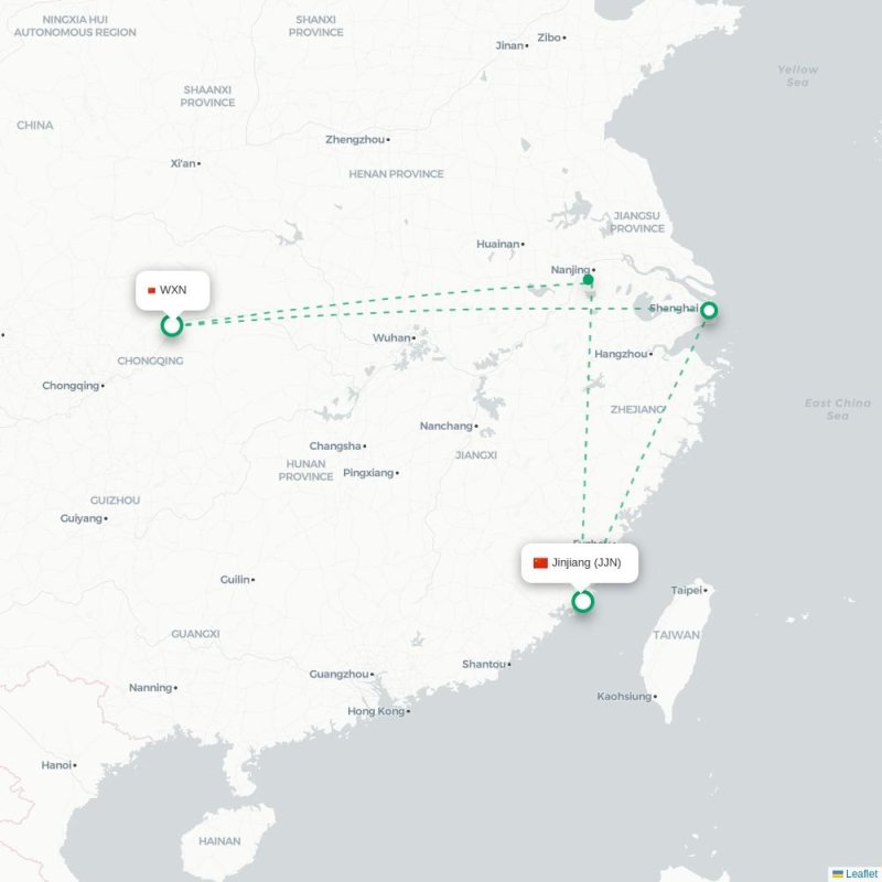 WXN - JJN route map