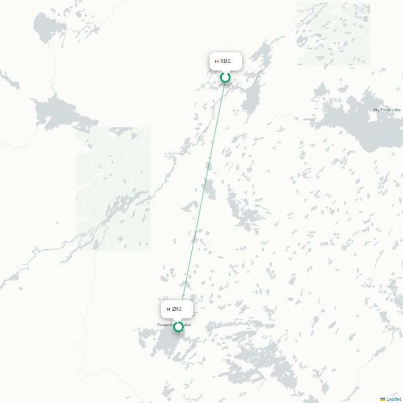 XBE - ZRJ route map