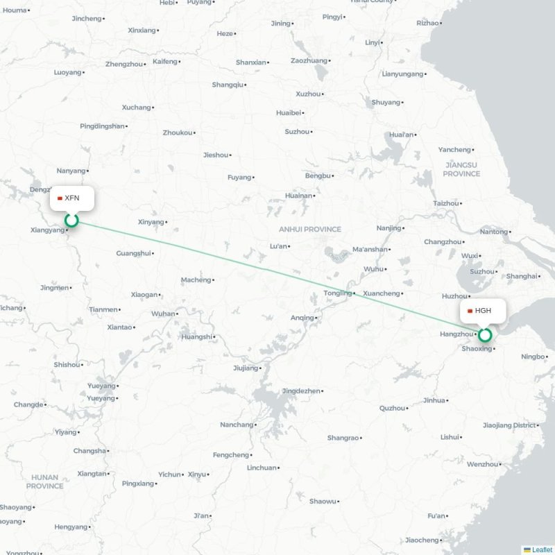 XFN - HGH route map