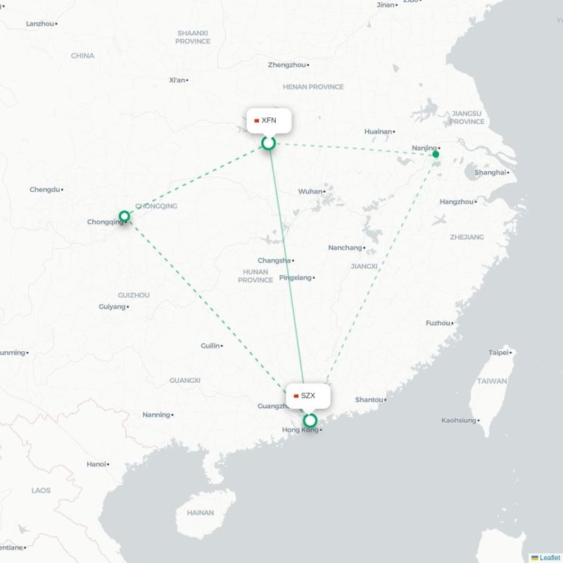 XFN - SZX route map