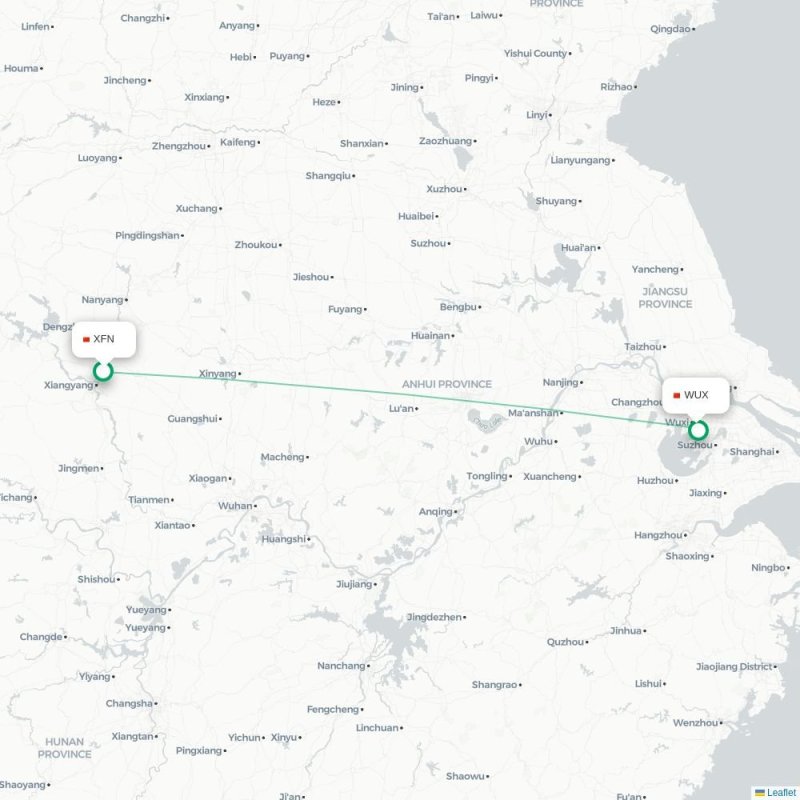 XFN - WUX route map