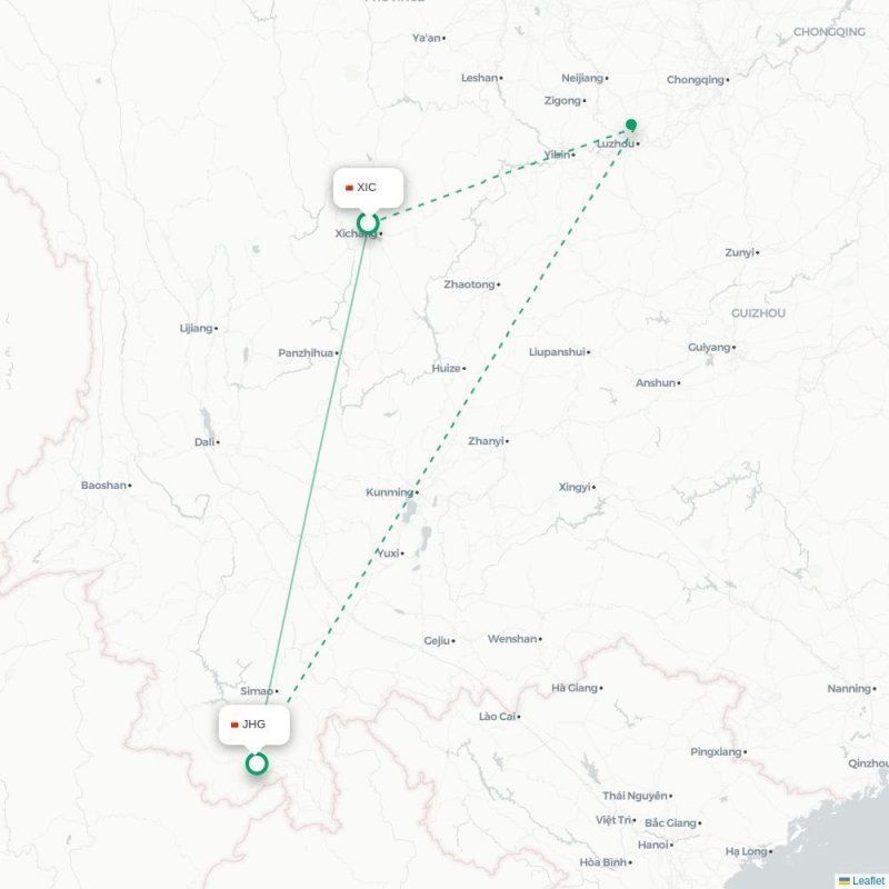 XIC - JHG route map