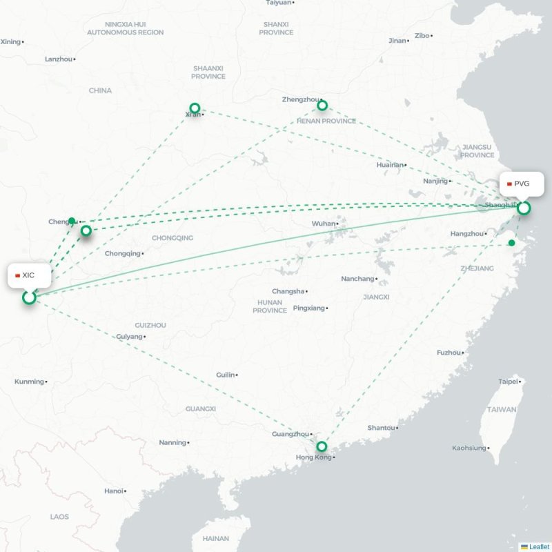 XIC - PVG route map