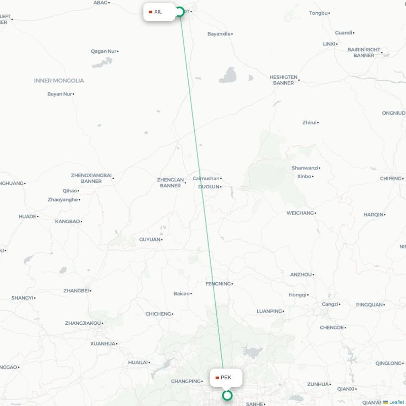 XIL - PEK route map