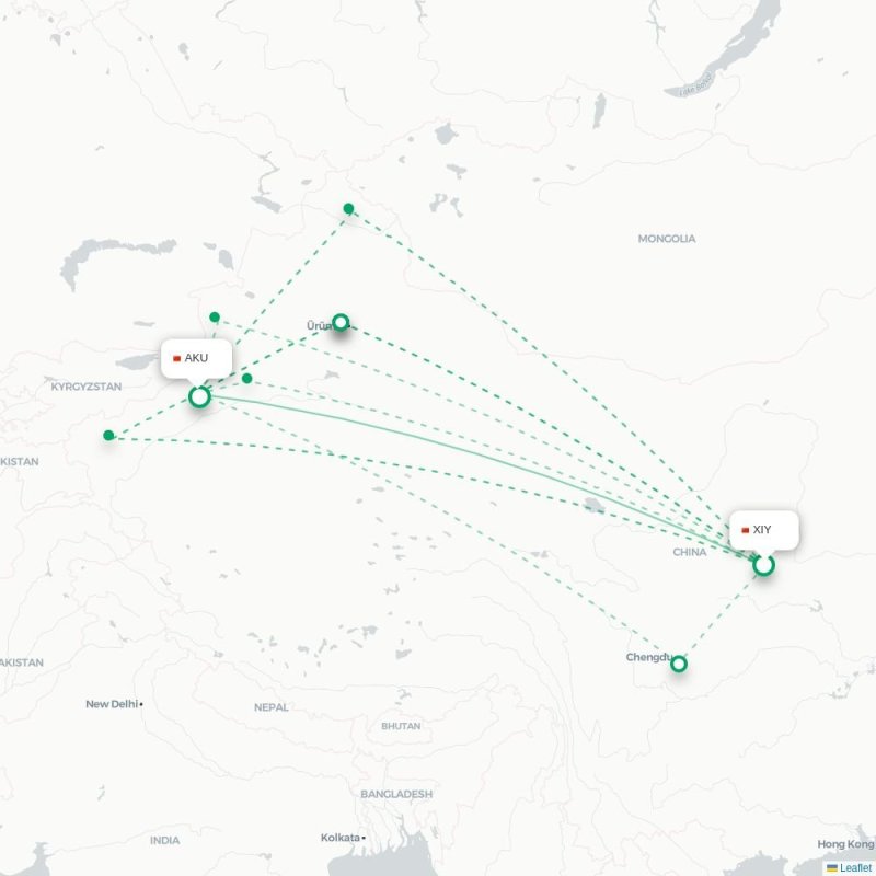 XIY - AKU route map