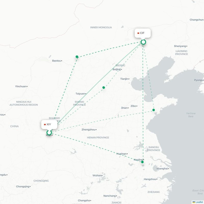 XIY - CIF route map