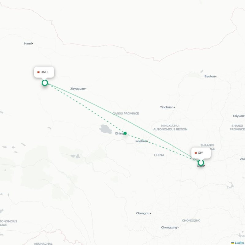 XIY - DNH route map