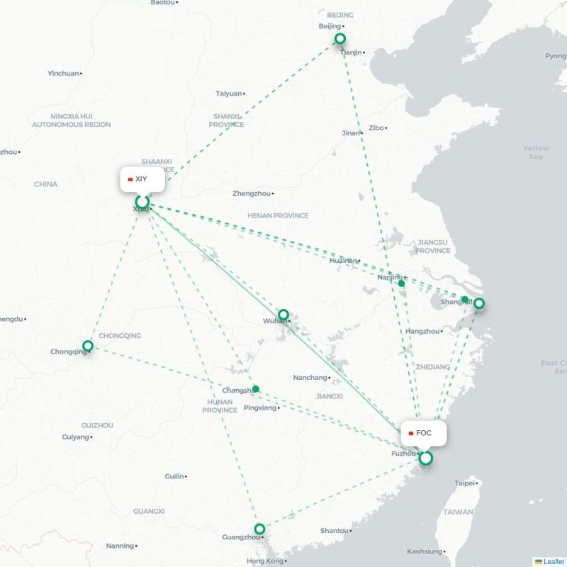 XIY - FOC route map