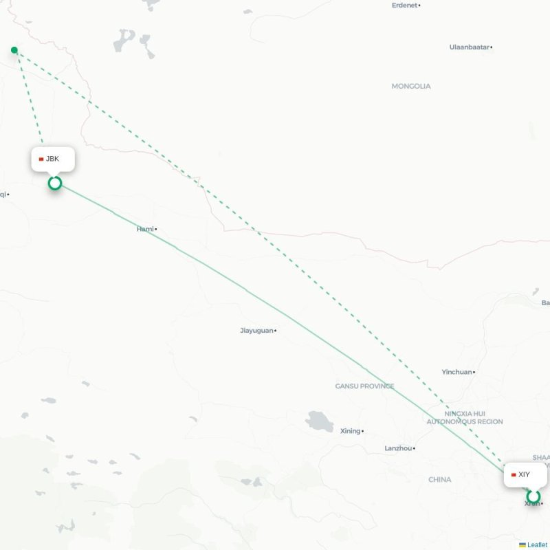XIY - JBK route map