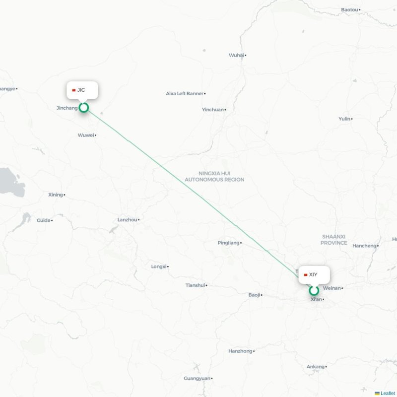 XIY - JIC route map