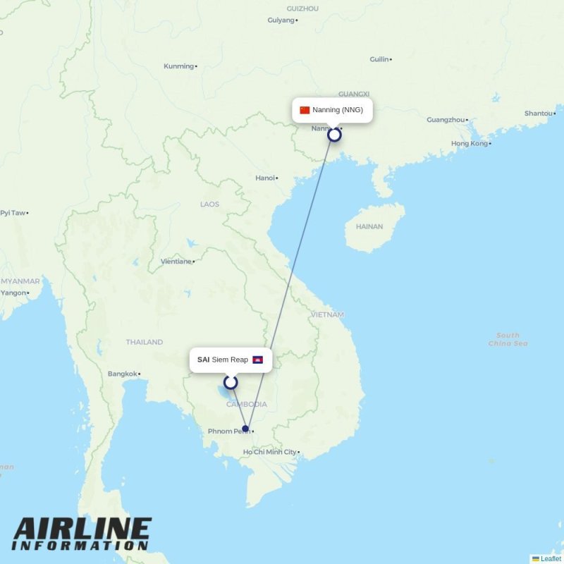 XIY - NNG route map