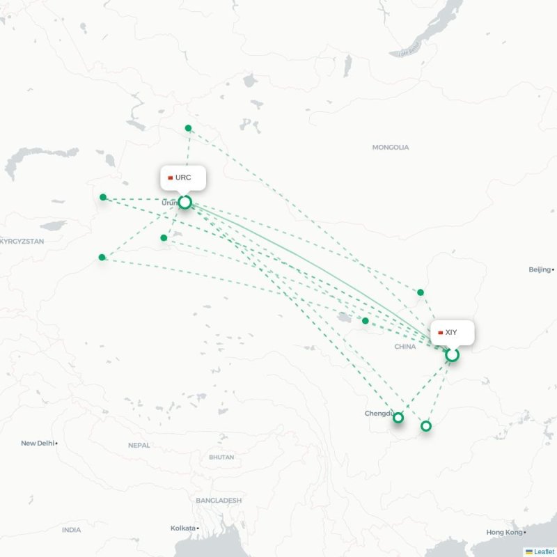 XIY - URC route map