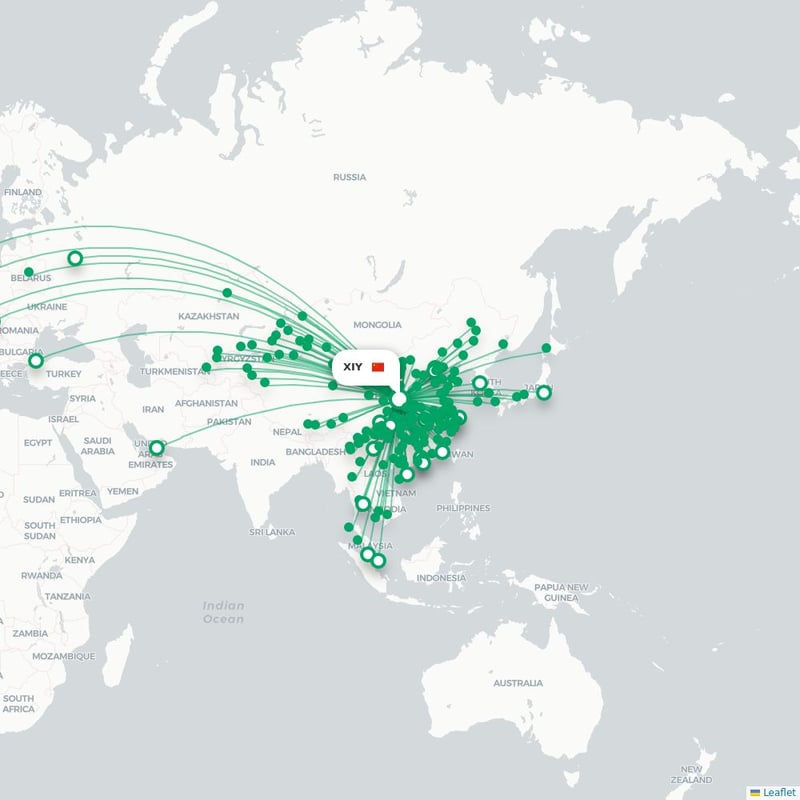 Route map Xi'an  XIY airport