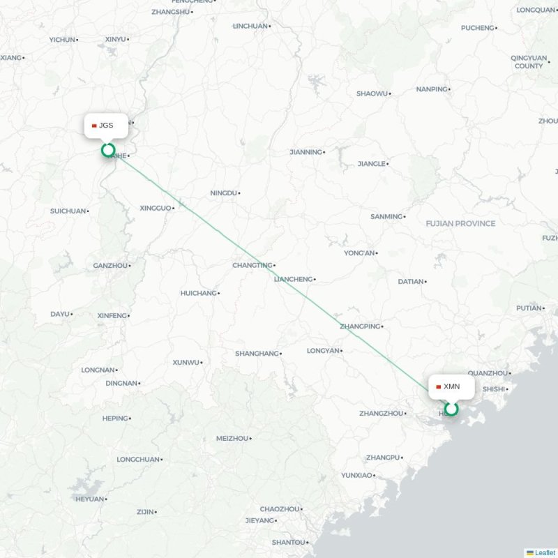XMN - JGS route map
