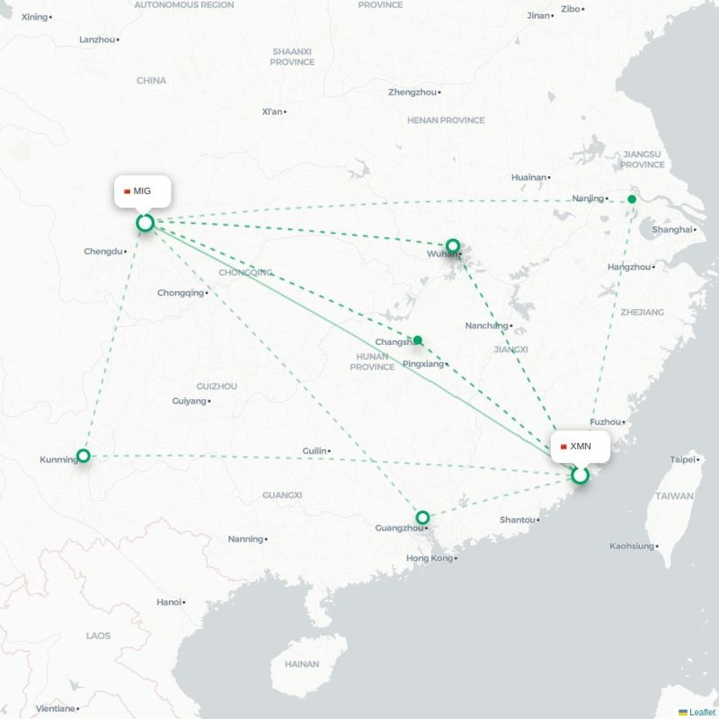 XMN - MIG route map