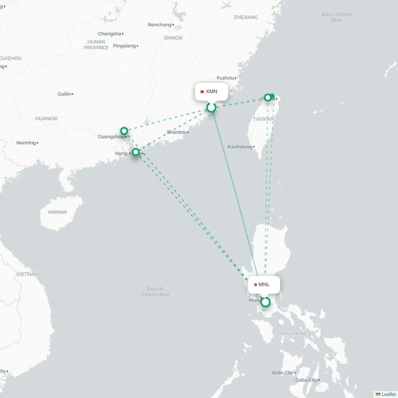XMN - MNL route map