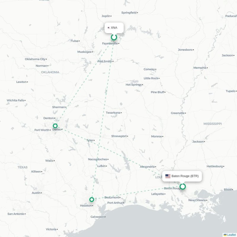 XNA - BTR route map