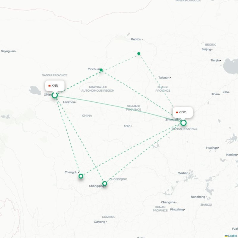 XNN - CGO route map
